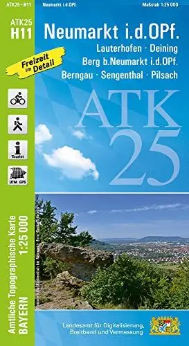 Produktbild: ATK25-H11 Neumarkt i.d.OPf. (Amtliche Topographische Karte 1:25000): Lauterhofen, Deining, Berg b.Neumarkt i.d.OPf., Berngau, Sengenthal, Pilsach (ATK25 Amtliche Topographische Karte 1:25000 Bayern)