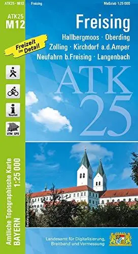 Produktbild: ATK25-M12 Freising (Amtliche Topographische Karte 1:25000): Hallbergmoos, Oberding, Zolling, Kirchdorf a.d.Amper, Neufahrn b.Freising, Langenbach, ... Amtliche Topographische Karte 1:25000 Bayern)