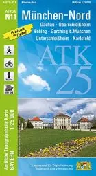 Produktbild: ATK25-N11 München-Nord (Amtliche Topographische Karte 1:25000): Dachau, Oberschleißheim, Eching, Garching b.München, Unterschleißheim, Karlsfeld, ... Amtliche Topographische Karte 1:25000 Bayern)
