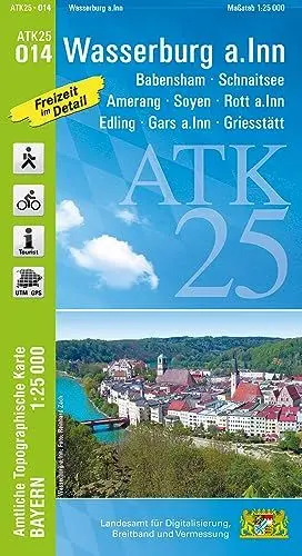 Produktbild: ATK25-O14 Wasserburg a.Inn (Amtliche Topographische Karte 1:25000): Babensham, Schnaitsee, Amerang, Soyen, Rott a.Inn, Edling, Gars a.Inn, Griesstätt ... Amtliche Topographische Karte 1:25000 Bayern)