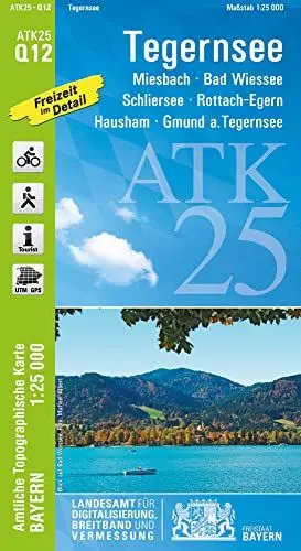 Produktbild: ATK25-Q12 Tegernsee (Amtliche Topographische Karte 1:25000): Miesbach, Bad Wiessee, Schliersee, Rottach-Egern, Hausham, Gmund a.Tegernsee, Bayerisches ... Amtliche Topographische Karte 1:25000 Bayern)