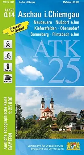 Produktbild: ATK25-Q14 Aschau i.Chiemgau (Amtliche Topographische Karte 1:25000): Neubeuern, Nußdorf a.Inn, Kiefersfelden, Oberaudorf, Samerberg, Flintsbach a.Inn ... Amtliche Topographische Karte 1:25000 Bayern)