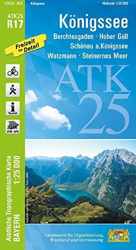 Produktbild: ATK25-R17 Königssee (Amtliche Topographische Karte 1:25000): Berchtesgaden, Hoher Göll, Schönau a.Königssee, Watzmann, Steinernes Meer, ... Amtliche Topographische Karte 1:25000 Bayern)