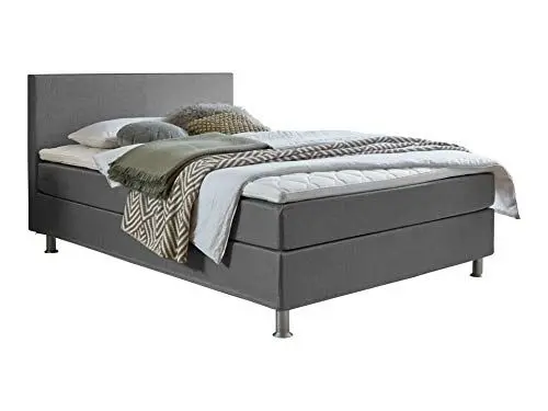Produktbild: ATLANTIC home collection Edison Boxbett inklusive Rost und H3 Federkernmatratze, Graubraun, 140 x 200 cm