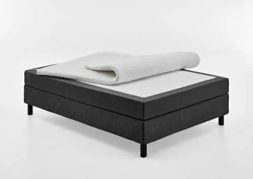 Produktbild: Atlantic Home Collection Happy Boxbett ohne Kopfteil, 7-Zonen Taschenfederkern- Matratzen, Härtegrad H3, Stoff, Anthrazit, 120/200 cm, Liegehöhe ca. 58 cm