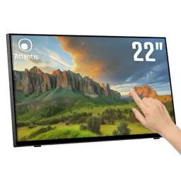 Produktbild: Atlantis A05-T22A-VHDM 22 Zoll Touch Monitor, 22-Zoll-Bildschirm, 10-Touch Touchscreen, Full HD 1920x1080, HDMI VGA DP, neigbar 15°-50°, Schutzglas 7H, Kontrast 1000:1, Winkel 178/178,Vesa 100