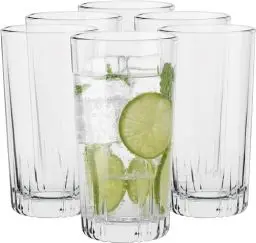 Produktbild: Atlantis Outdoor | Longdrinkgläser Wassergläser Trinkgläser | Set von 6 | 385ML | Perfekt für Zuhause, Restaurants und Partys | Spülmaschinenfest | Longdrink