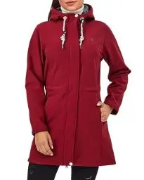Produktbild: ATLASLAVA Softshellmantel Damen Lang Softshelljacke Übergangsmantel Wasserdicht Winterjacke Fleece gefüttert mantel Outdoor Übergangsjacke RED-2XL