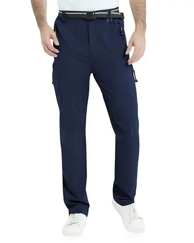 Produktbild: ATLASLAVA Wanderhose Herren Leichte Trekkinghose Schnelltrocknend Wasserabweisend Outdoorhosen Arbeitshose Navy Blau XL