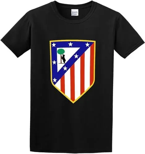 Produktbild: Atletico Madrid Men's Unisex Graphic Tee Unisex 100% Cotton Short-Sleeve T-Shirts Black XXXL