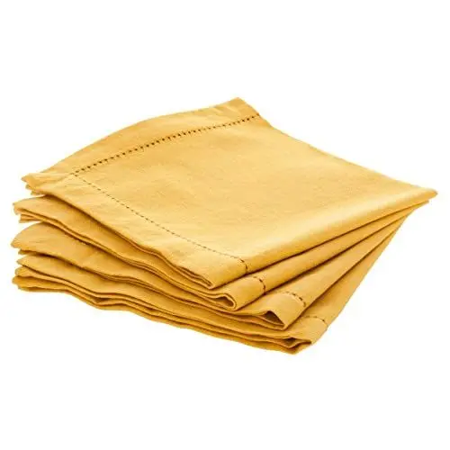 Produktbild: Atmosphera - 4er-Set Servietten Chambray - senfgelb 40 × 40 cm - Gelb