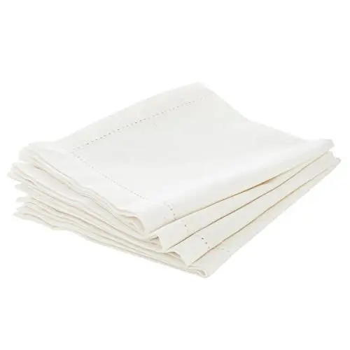 Produktbild: Atmosphera - 4er-Set Servietten Chambray - weiß 40 × 40 cm - Weiß