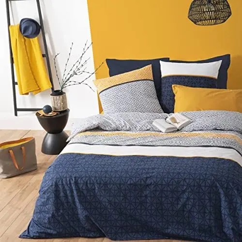 Produktbild: Atmosphera - Bettwäsche Etnik gestreift aus Baumwolle 240 × 220 cm - Blau