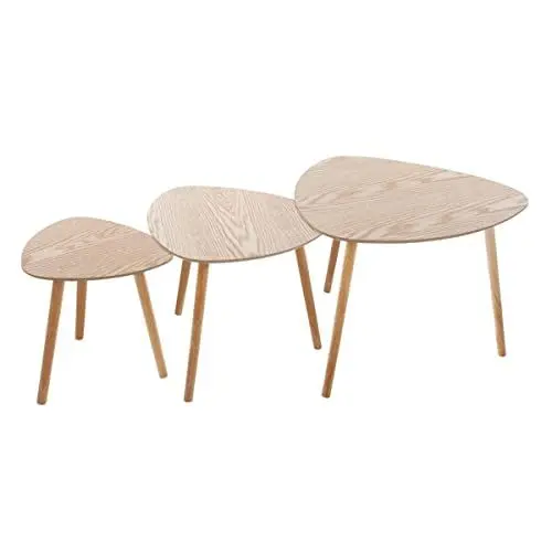 Produktbild: Atmosphera - Set aus 3 Couchtischen Mileo - Naturholz - Beige