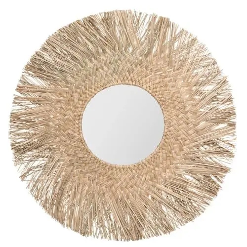 Produktbild: Atmosphera - Spiegel Ael - Schilfrohr D. 80 cm - Beige
