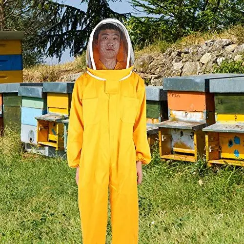 Produktbild: Atmungsaktive Mesh-Schleier-Imkerjacke, Schützt vor Stichen, Praktisches Einteiliges Design, Langlebiges Material für Imkerbedarf, Komfortablere Bewegung mit, Imkeranzug für (XXL)