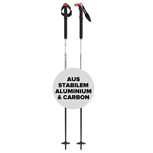 Produktbild: Atomic BCT Touring Carbon SQS W Skitourenstöcke - Verstellbare Stöcke 80-130 cm - Aluminium Skistock - Skistöcke mit ergonomischem Griff - Tourenski Ausrüstung mit Safety-Vorrichtung