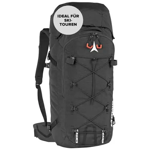 Produktbild: ATOMIC Backland FR 32+ Black - leichter Skitouren-Rucksack mit flexiblem Stauraum & Rolltop - alpiner Wanderrucksack mit mehr als 32L - robuster & vielseitiger Ski-Rucksack mit Hüftgurt