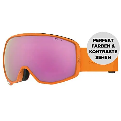 Produktbild: ATOMIC COUNT HD Skibrille - Orange - Klare Sicht & Blendschutz - Hochwertige Verspiegelung - Brille mit Live Fit Rahmen - Over The Glasses-kompatibel für Brillenträger