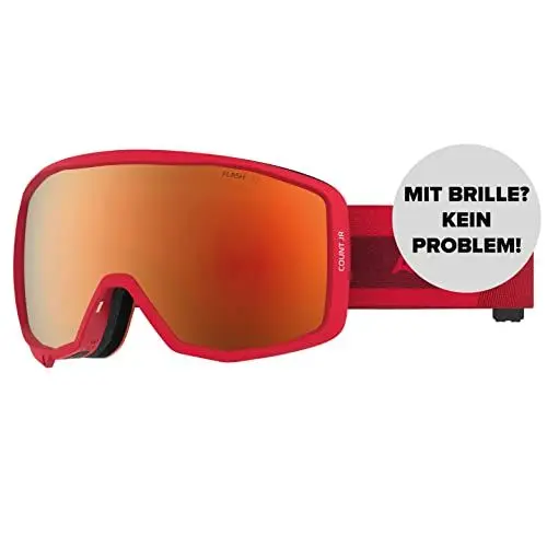 Produktbild: ATOMIC COUNT JR SPHERICAL Skibrille für Kinder - Rot - Komfortabler Live Fit Rahmen - Klare Sicht & besserer Blendschutz - Over The Glasses-kompatibel für Brillenträger