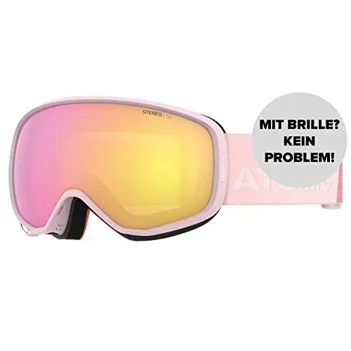 Produktbild: ATOMIC COUNT S STEREO Skibrille - Rose - Klare Sicht & Blendschutz - Hochwertige Verspiegelung - Brille mit Live Fit Rahmen - Over The Glasses-kompatibel für Brillenträger