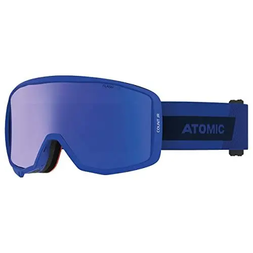 Produktbild: ATOMIC Count JR Cylindrical Skibrille für Kinder - Blau - Komfortabler Live Fit Rahmen - Over The Glasses-kompatibel für Brillenträger - Klare Sicht - Silikon-beschichtetes Brillenband
