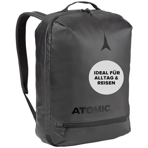 Produktbild: ATOMIC DUFFLE BAG 40l - Schwarz - Robuster & leichter Reiserucksack - Großes Hauptfach mit Netztaschen & Sneaker-Fach - Wasser- & schmutzabweisendes Außenmaterial