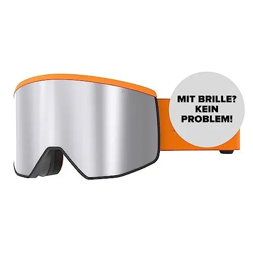 Produktbild: ATOMIC FOUR PRO HD Skibrille - Orange - Skibrillen mit kontrastreichen Farben - Hochwertig verspiegelte Snowboardbrille - Brille mit Live Fit Rahmen - Skibrille für Brillenträger