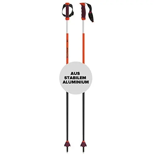 Produktbild: ATOMIC REDSTER JR SQS Skistöcke - Länge 75 cm - Skistecken für Kinder in Rot - 5* Aluminium Skistock - Stock mit Safety Quick Release System - Handschützer-kompatible Stöcke