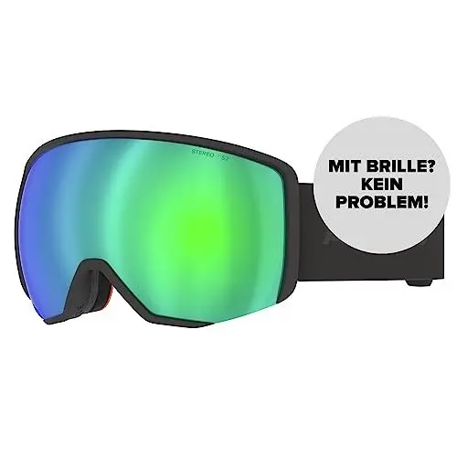 Produktbild: ATOMIC REVENT L STEREO Skibrille - Black - Skibrillen mit Blendschutz - Hochwertig verspiegelte Snowboardbrille - Brille mit Live Fit Rahmen - Skibrille mit Doppelscheibe