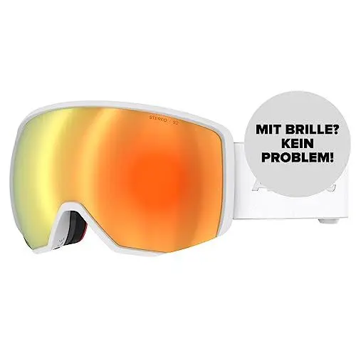 Produktbild: Salomon ATOMIC REVENT L STEREO Skibrille - White - Skibrillen mit Blendschutz - Hochwertig verspiegelte Snowboardbrille - Brille mit Live Fit Rahmen - Skibrille mit Doppelscheibe