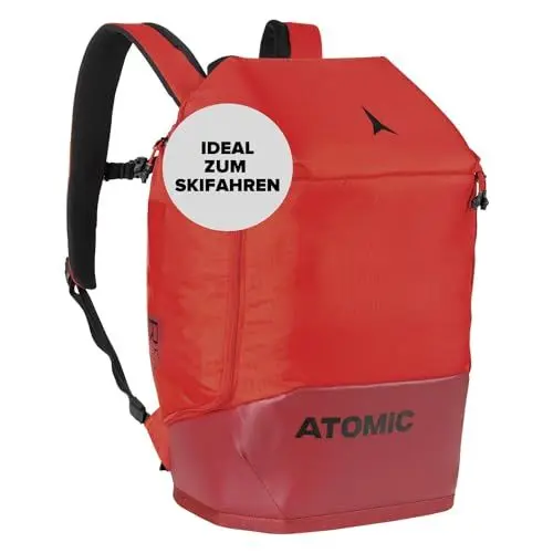 Produktbild: ATOMIC RS Pack 30L Skirucksack - Rot - Rucksack für Skischuhe & Helm - Viel Platz für Zubehör - Gepolsterte Träger & Hüftgurt - Wasser- & schmutzabweisendes Material