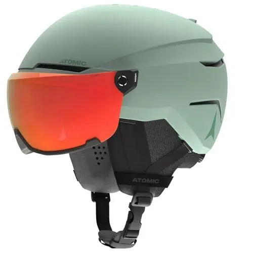 Produktbild: ATOMIC SAVOR VISOR PHOTO Skihelm mit Visier - Pistachio - Größe L - Maximale Stoßdämpfung - Active Aircon Belüftungssystem - Hochwertige Verspiegelung für klare Sicht