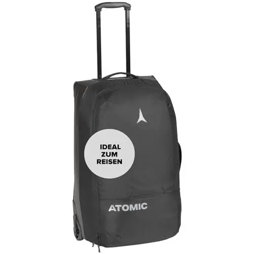 Produktbild: ATOMIC TROLLEY 90L Reisetasche - Schwarz - Hochwertige Reisetasche mit Rollen - Koffer zum Skifahren - Trolley mit mehreren Fächern - Wasser- & schmutzabweisender Reisekoffer