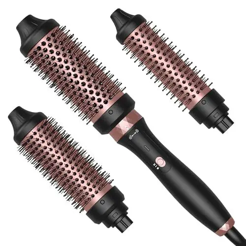 Produktbild: Atopskins 3 in 1 Thermal Brush Set Double PTC Thermobürste 180-200℃ Heiße Bürste Rundbürste für Haarstyling Warmbürste Glättbürste Haarstyler Glättungsbürste Stylingbürsten für Frauen, 32mm+38mm+45mm