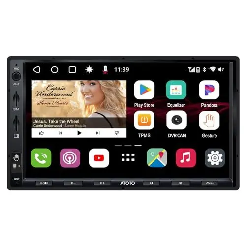 Produktbild: ATOTO S8 Ultra 7 Zoll Armaturenbrett-Einbau-Videogeräte & Navigation, Kabelloses CarPlay & Android Auto, 2 Bluetooth mit aptX HD, Gestenoperation, VSV & LRV, Eingebautes 4G-Mobilfunkmodem, S8G2A78UL-A
