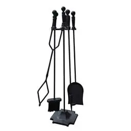 Produktbild: ATR ART TO REAL (81cm) 5-tlg.Kaminbesteck Sets,Rustikales Kaminbesteck Schwarz,Modern Kaminzubehör kamine, öfen & zubehör Kamin-Werkzeug-Set mit Schürhaken, Zange, Schaufel, Besen