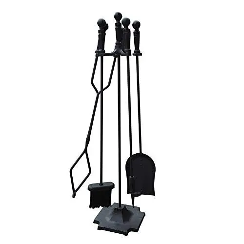 Produktbild: ATR ART TO REAL (81cm) 5-tlg.Kaminbesteck Sets,Rustikales Kaminbesteck Schwarz,Modern Kaminzubehör kamine, öfen & zubehör Kamin-Werkzeug-Set mit Schürhaken, Zange, Schaufel, Besen
