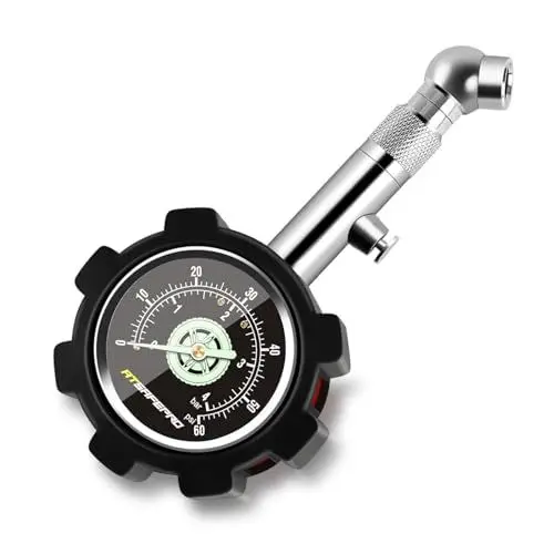 Produktbild: ATsafepro Reifendruckprüfer Geeicht 4Bar 60Psi, Analog Auto Luftdruckprüfer ANSI B40.1 genau mit 1.5