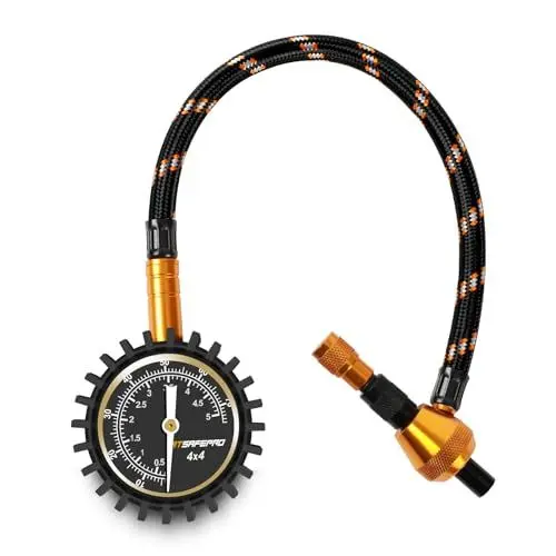 Produktbild: ATsafepro Reifendruckprüfer mit Entlüfter, 2 in 1 Professionelle Auto Reifendruckmesser 75Psi mit Bleed Ventil Spezialfutter für 4X4 große Off Road Reifen,Luftdruckprüfer Ablass