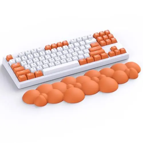 Produktbild: Attack Shark Orange Cloud Weiche, Bequeme Tastatur-Handballenauflage, Rutschfeste, Ergonomische Handgelenkstütze, Schreibtisch-Handauflage für Mechanische TKL-Tastatur/Gaming-Tastatur in Voller Größe