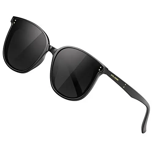 Produktbild: ATTCL Damen Sonnenbrille rund verspiegelt TR90 Rahme HD Nylonlinse Ultra Leicht JD222 Black