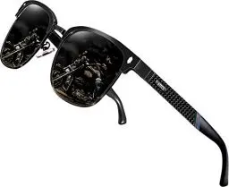 Produktbild: ATTCL Herren Polarisierte Sonnenbrille Al-Mg Ultra Light Metall Rahmen 8-188 Black UV400 CAT 3 CE