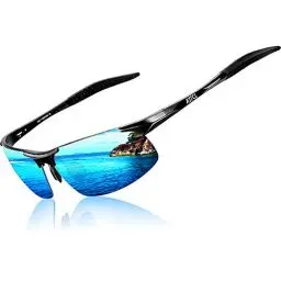 Produktbild: ATTCL Herren Polarisierte Treiber Glasses Sport Sonnenbrille Al-Mg Metallrahme Ultra leicht verspiegelt sonnenbrillen 8177 Blau