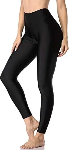 Produktbild: Attraco Lang Badehose Damen Schnell Trocknendes Sporthose UV Schutz Schwimmhose Sports Leggings Schwarz S