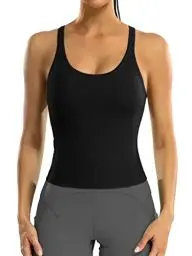Produktbild: Attraco Sport Tank Tops Ärmelloses Workout Crop Top Yoga Fitness Shirt Running T-Shirts Sommer Funktions Shirt Yoga Jogging Laufen Schwarz S