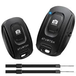 Produktbild: ATUMTEK Bluetooth Fernbedienung, Kamera Auslöser mit Drahtlose Bluetooth Technologie,Kompatibel mit iPhone/Samsung/Motorola (iOS und Android), Handgelenksarmband Einschließlich 2X (2 Stück)