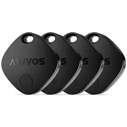 Produktbild: ATUVOS Air Tag Smart Tracker 4er Pack, Schlüsselfinder KeyFinder Kompatibel mit Apple Wo ist? APP (iOS NUR, Android Not Supported), Bluetooth Key Finder für Gepäck/Taschen/Koffer, Austauschbarer Akku