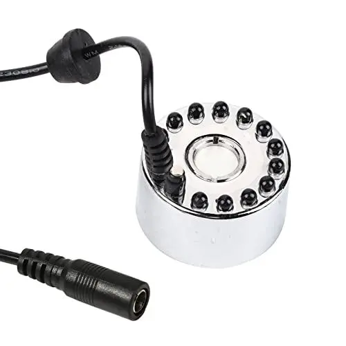 Produktbild: Atyhao Aluminium Nebelmaschine Wasserfontäne Teich Nebelmaschine Luftbefeuchter Zerstäuber Mini Nebelmaschine mit 12 Farbwechsel LED-Leuchten(#1)