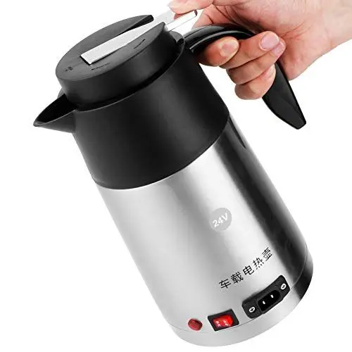 Produktbild: Atyhao Elektrischer Wasserkocher, Autobecher, 200 W, LKW-Feuerzeug, Eierkocher, Zigarettenanzünder, Edelstahl, 1200 Ml, Wasserkocher, Wasserkocher für 24 V-Fahrzeug, LKW, Wasserkocher,